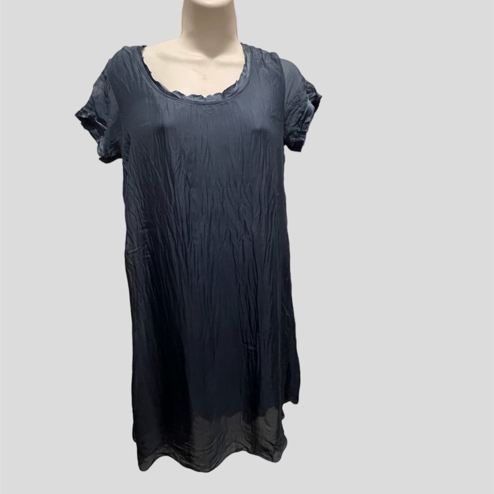 Giulia size XS slate blue dress tunic short sleeve made in italy